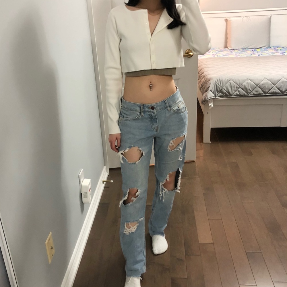 Zara Distressed Boyfriend Jeans